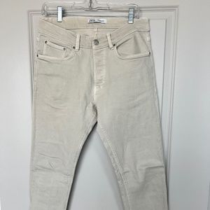 Zara Men's Slim/Skinny Cream Jeans - 31in Waist